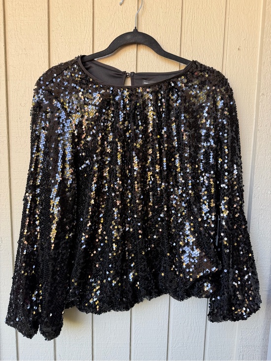 Simply Vera Vera Wang Tops - Simply Vera Vera Wang Black Sequin Long Sleeve Pullover Top